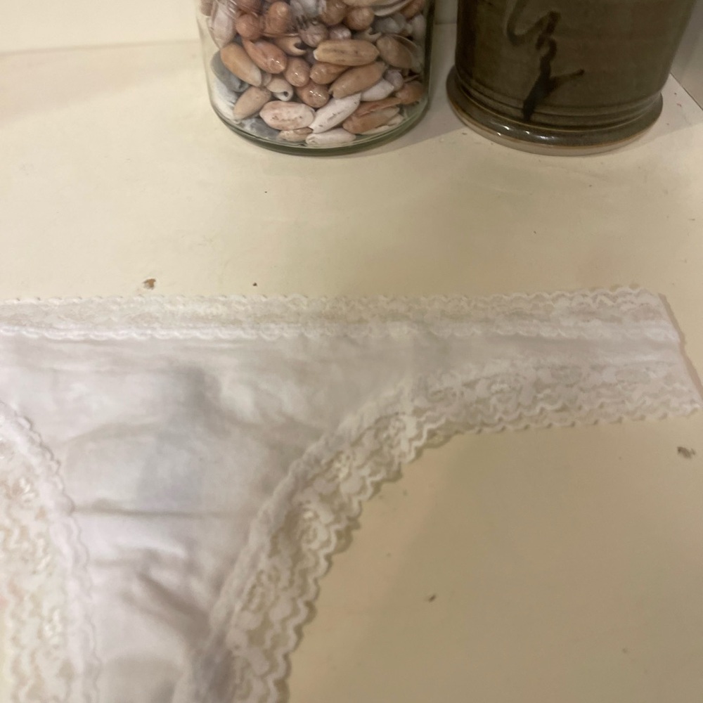 Adore me Lace Trim White Lingerie